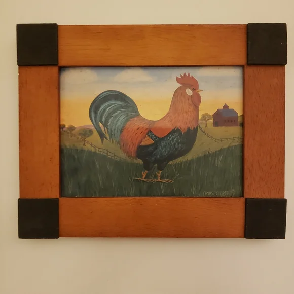 Fayre Cooper | Wall Decor | Vintage Folk Art Rooster Signed Fayre